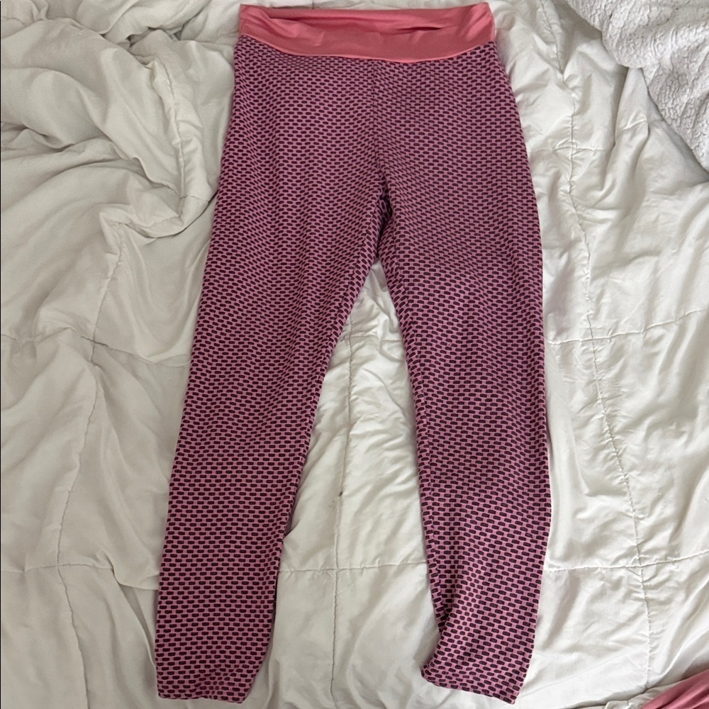 Pink Patterned Womens Leggings